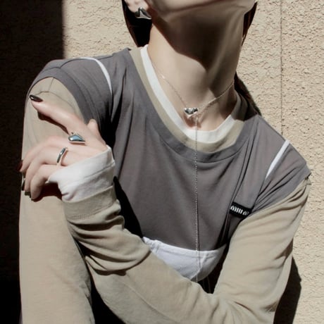 Distort heart necklace