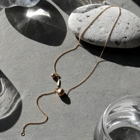 norme metal pearl necklace / SV925＋Gold Plated