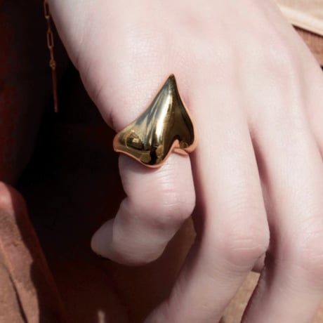 Heart ring / Gold 【Silver 925 product】
