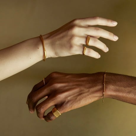 norme dew slim ring (Matt) / SV925＋Gold Plated
