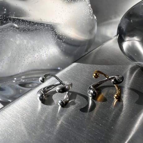 Barbell pinky ring (ｍix color / matte silver color)