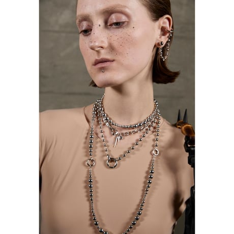 Metal ball carabiner necklace / Short