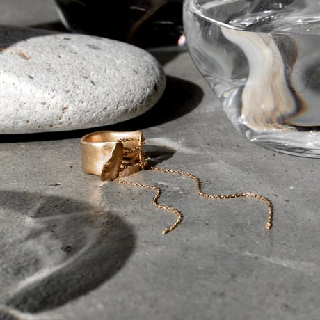 norme playing chain pinky ring (Matt) / SV925＋Gold Plated