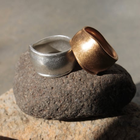 norme dew wide ring (Matt) / SV925＋Gold Plated