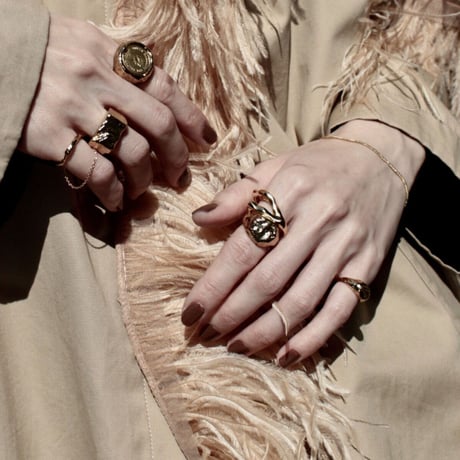 Aging chain cuff ring (1P)