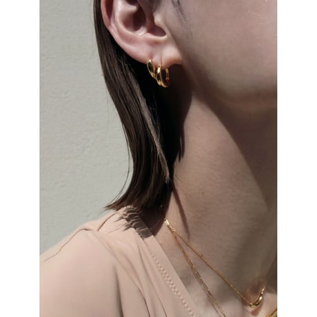 norme fine hoop pierce / SV925＋Gold Plated