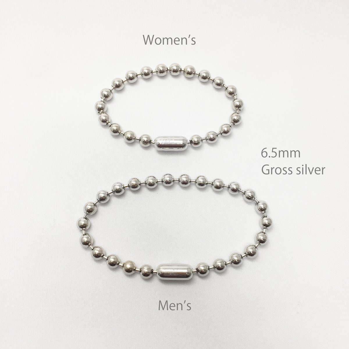 Ball chain bracelet / 6.5mm / Gross silver［Uni