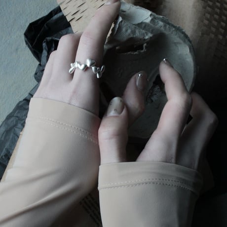 Heart loop ring / Matt silver【Silver 925 product】