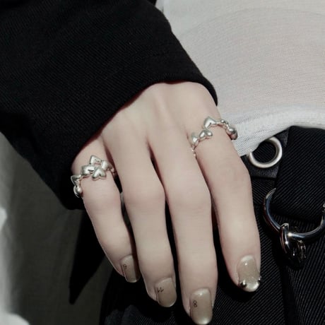 Heart loop ring / Matt silver【Silver 925 product】
