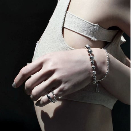 Ball chain earcuff pinky ring [Unisex line]