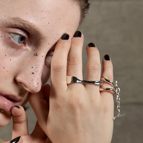 Infinity chain cuff ring