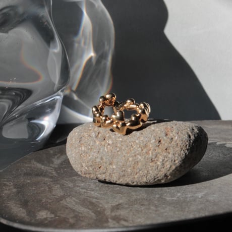 Heart loop ring / Gold【Silver 925 product】