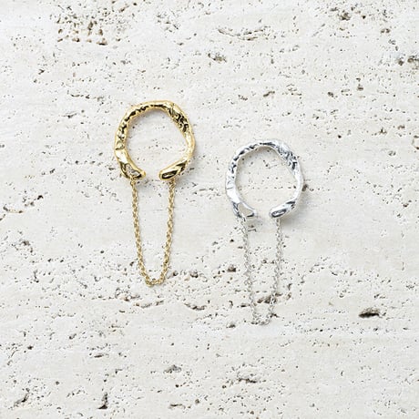 Aging chain cuff ring (1P)