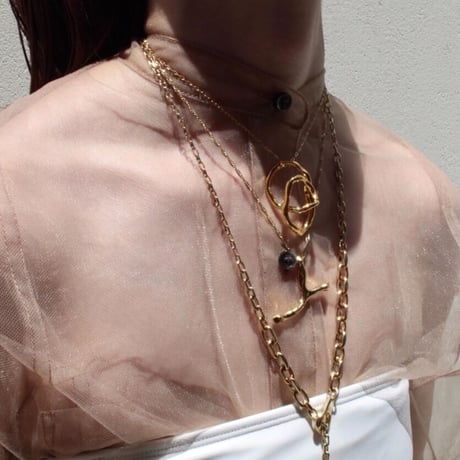 Asymmetry metal necklace (Short)