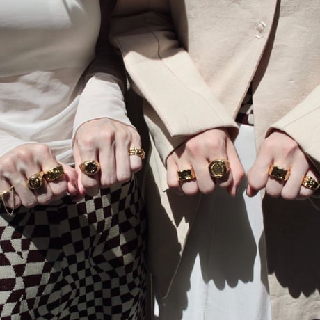 Aging chain cuff ring (1P)