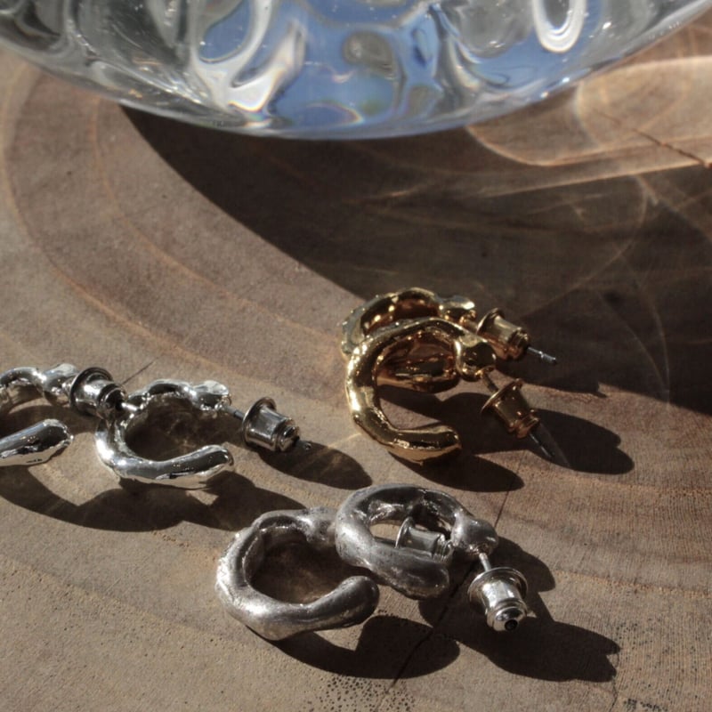 Mud wall hoop pierce [Unisex line] | Soierie On
