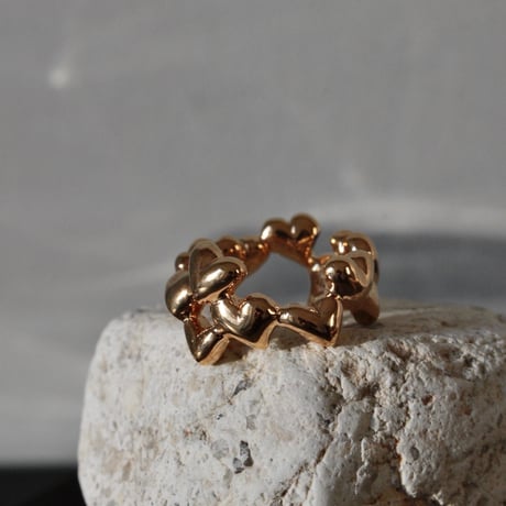 Heart loop ring / Gold【Silver 925 product】