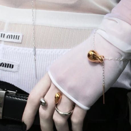 Metal large pearl bracelet