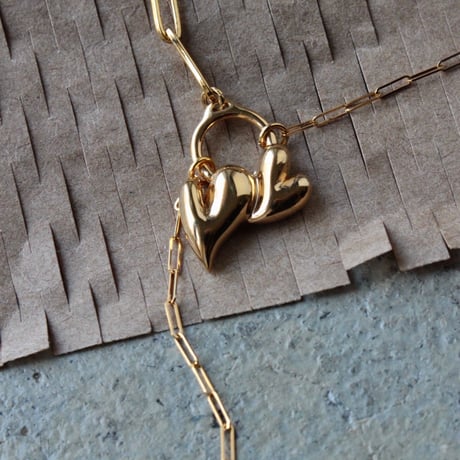 Heart motif double lariat / Gold【Silver 925 product】