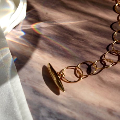 norme clear circle necklace / SV925＋Gold Plated
