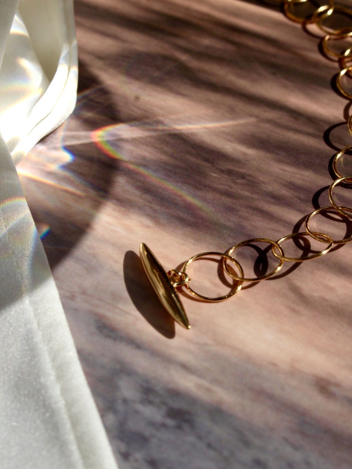 norme clear circle necklace (Gold) | Soierie WE...
