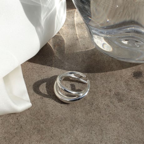 norme clear circle earcuff ring / SV925