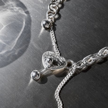 Heart barbell necklace