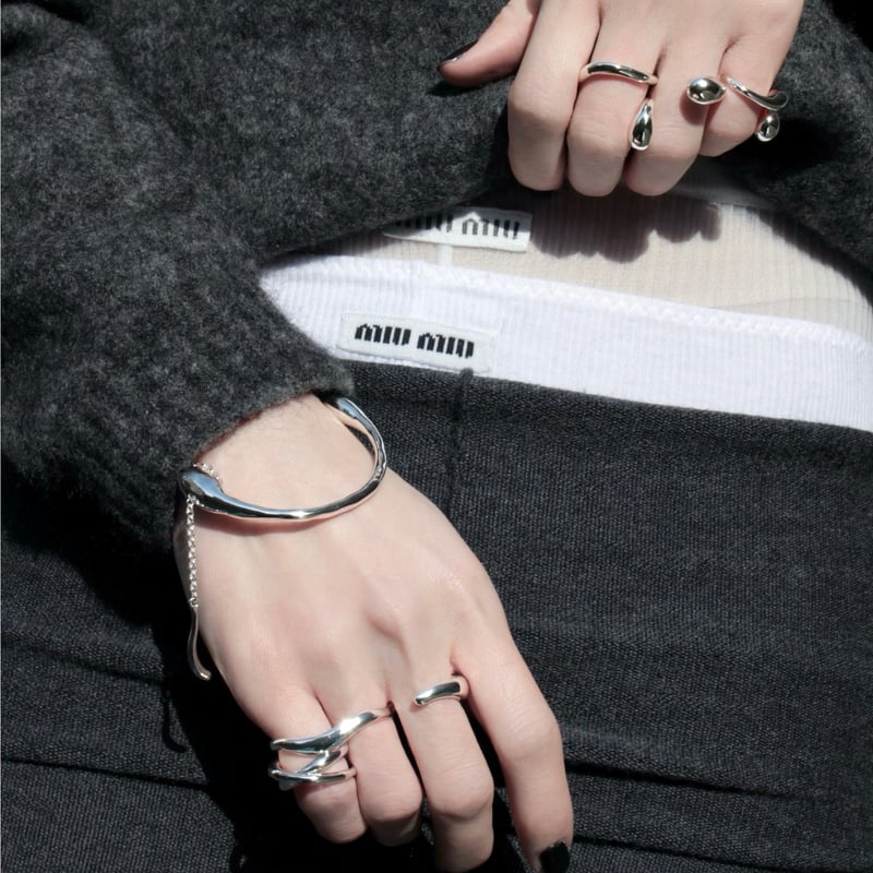 Metal art pinky ring (one color) | Soierie Onli