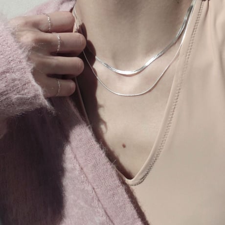 norme flat snake necklace / SV925