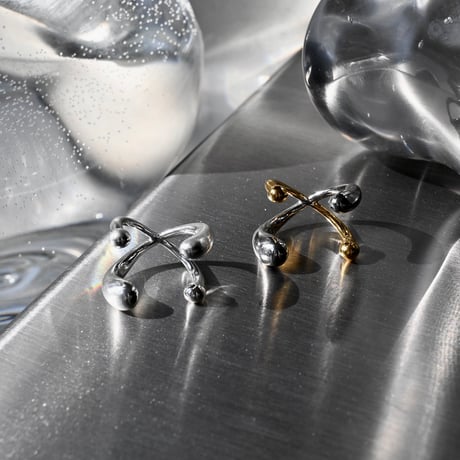 Barbell pinky ring (ｍix color / matte silver color)
