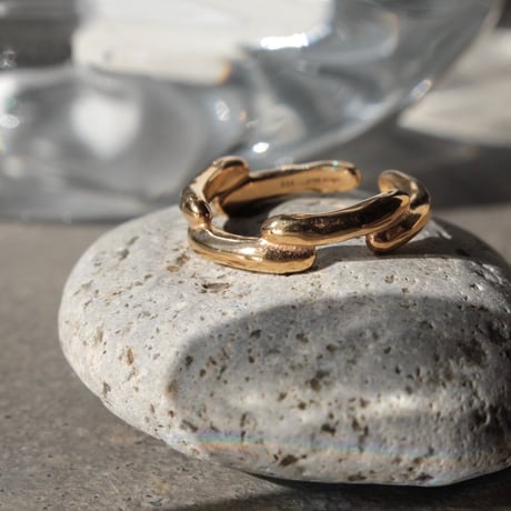 norme lattice cuff ring / SV925＋Gold Plated