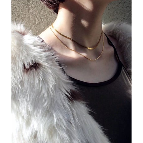 norme flat snake necklace / SV925＋Gold Plated