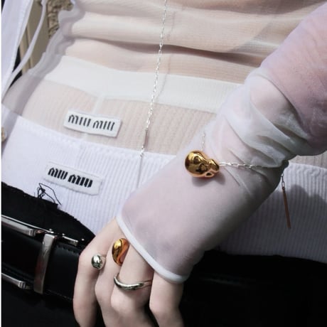 Metal large pearl bracelet