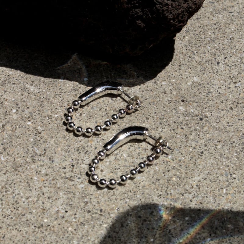 Ball chain hoop pierce [Unisex line] | Soierie 