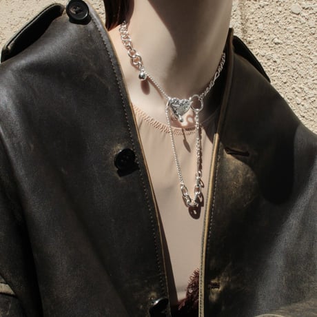 Heart barbell necklace
