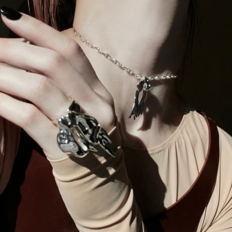Ribbon small necklace