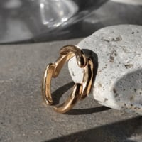norme lattice cuff ring / SV925＋Gold Plated