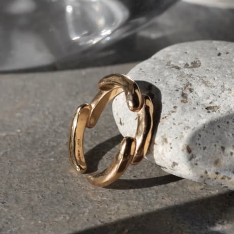 norme lattice cuff ring / SV925＋Gold Plated