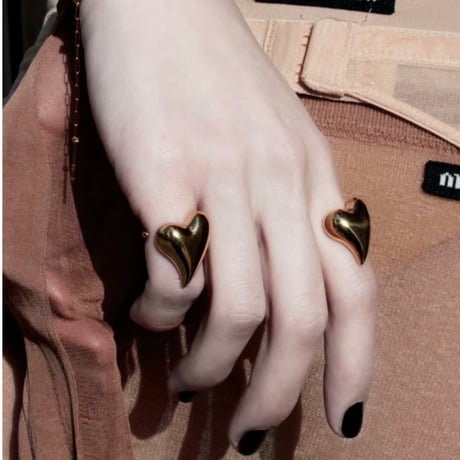 Heart ring / Gold 【Silver 925 product】
