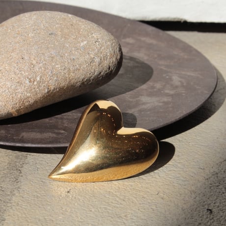 Heart brooch / Gold【Silver 925 product】