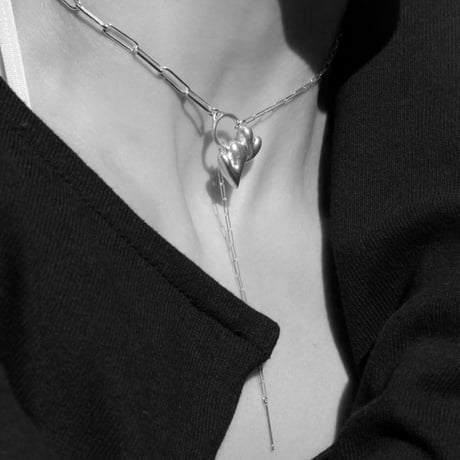 Heart motif double lariat / Gold【Silver 925 product】