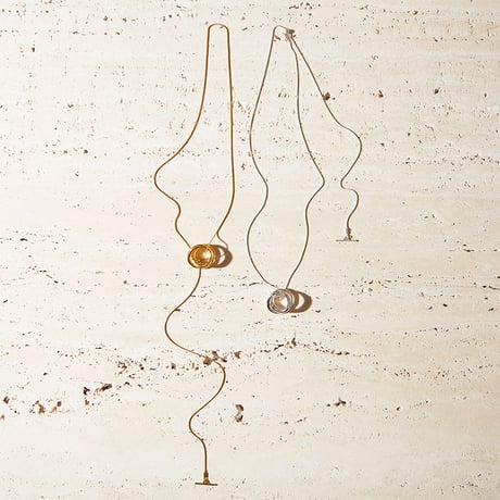 Metal art short necklace