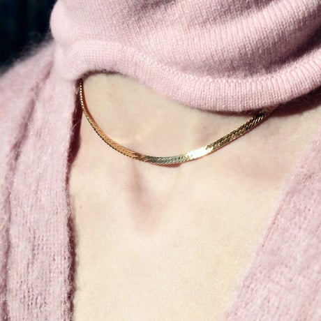 norme flat snake necklace / SV925＋Gold Plated