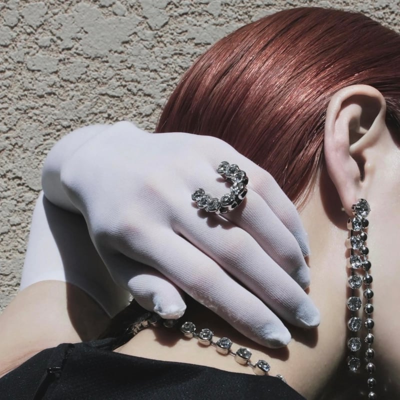 Ball chain stone pierce (2P) | Soierie Online S