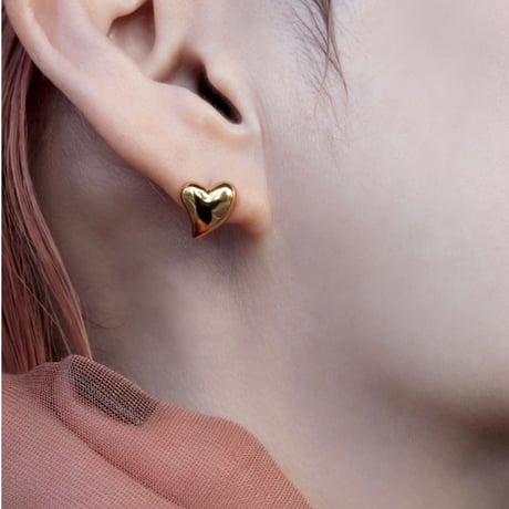 Heart mini pierce / Gold【Silver 925 product】