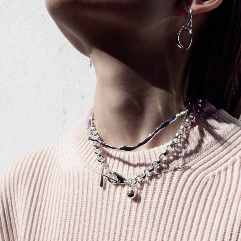 Collar necklace / Light silver | Soierie WEB STORE