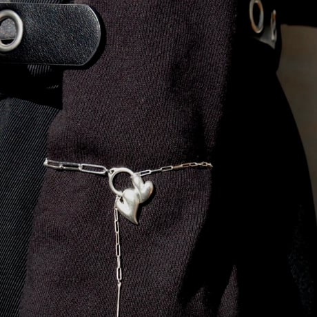 Heart motif double bracelet / Matt silver【Silver 925 product】