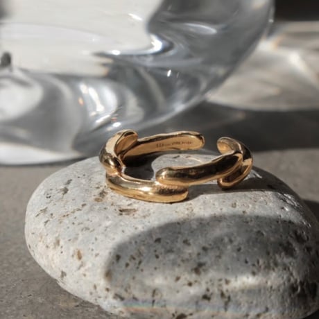 norme lattice cuff ring / SV925＋Gold Plated