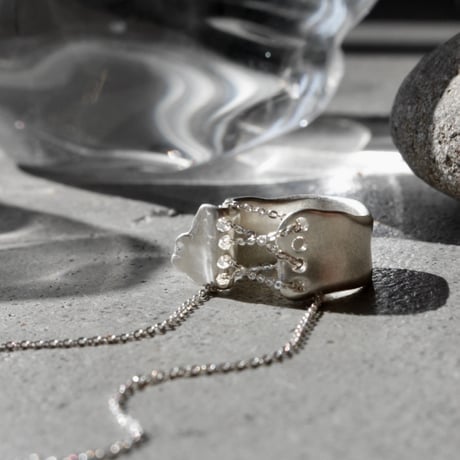 norme playing chain pinky ring (Matt) / SV925