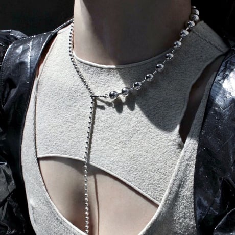 Ball chain hook necklace [Unisex line]